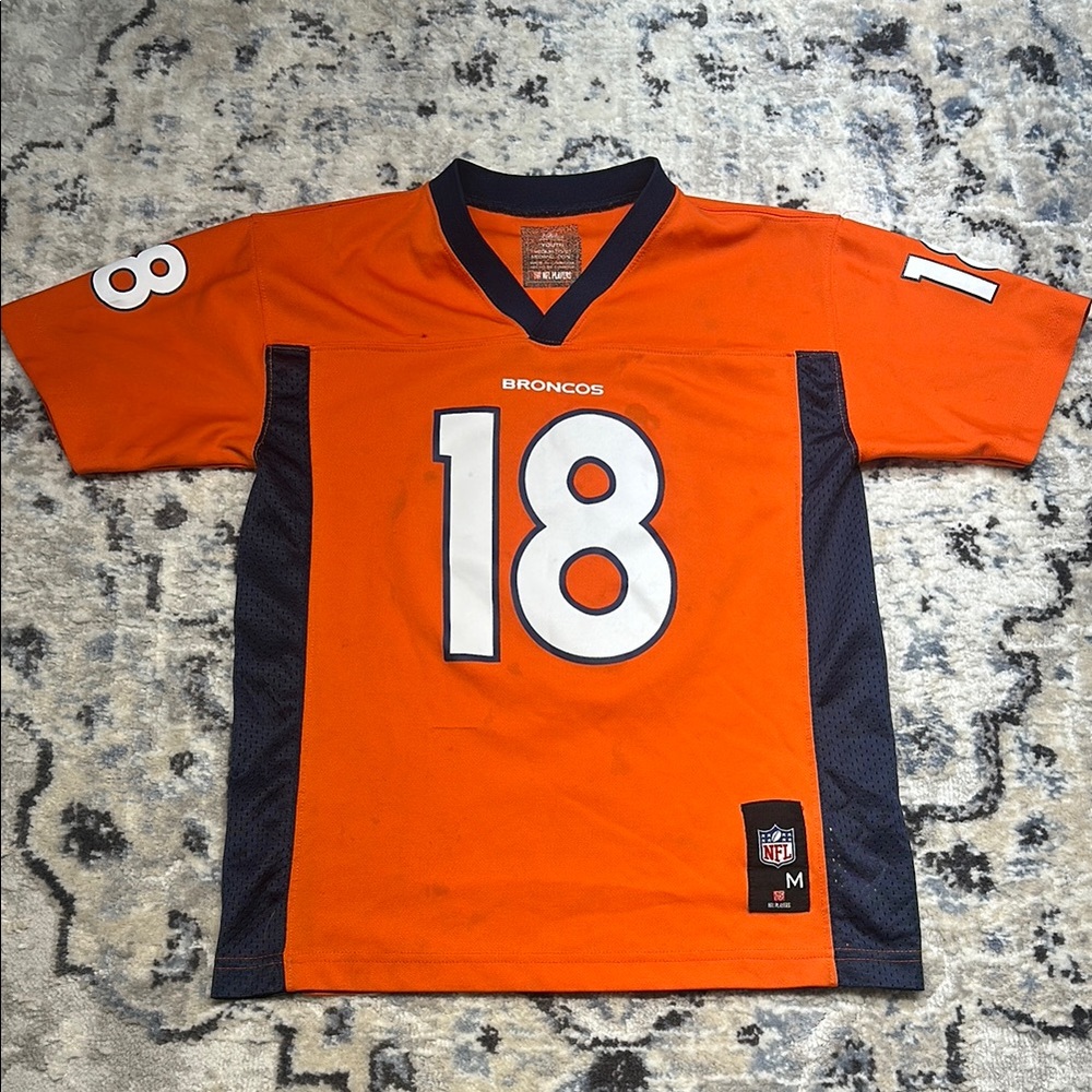 Peyton Manning Youth Jersey M 10/12 Orange Broncos NFL Players #18